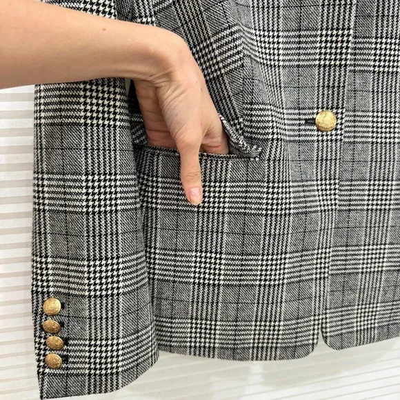 J Crew Regent Blazer Glen Plaid Wool Size 2